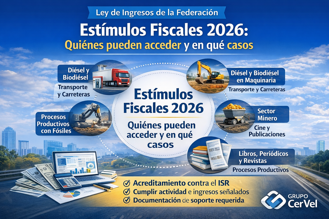 Esquema de estímulos fiscales aplicables en 2026 conforme a la Ley de Ingresos de la Federación