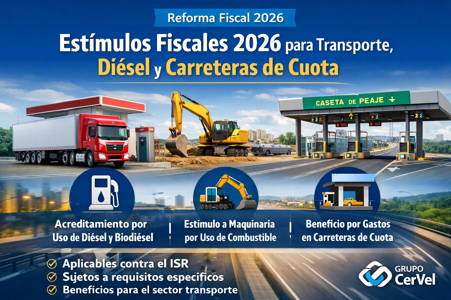 Aplicación de estímulos fiscales 2026 para transporte, diésel y uso de carreteras de cuota conforme a la Ley de Ingresos