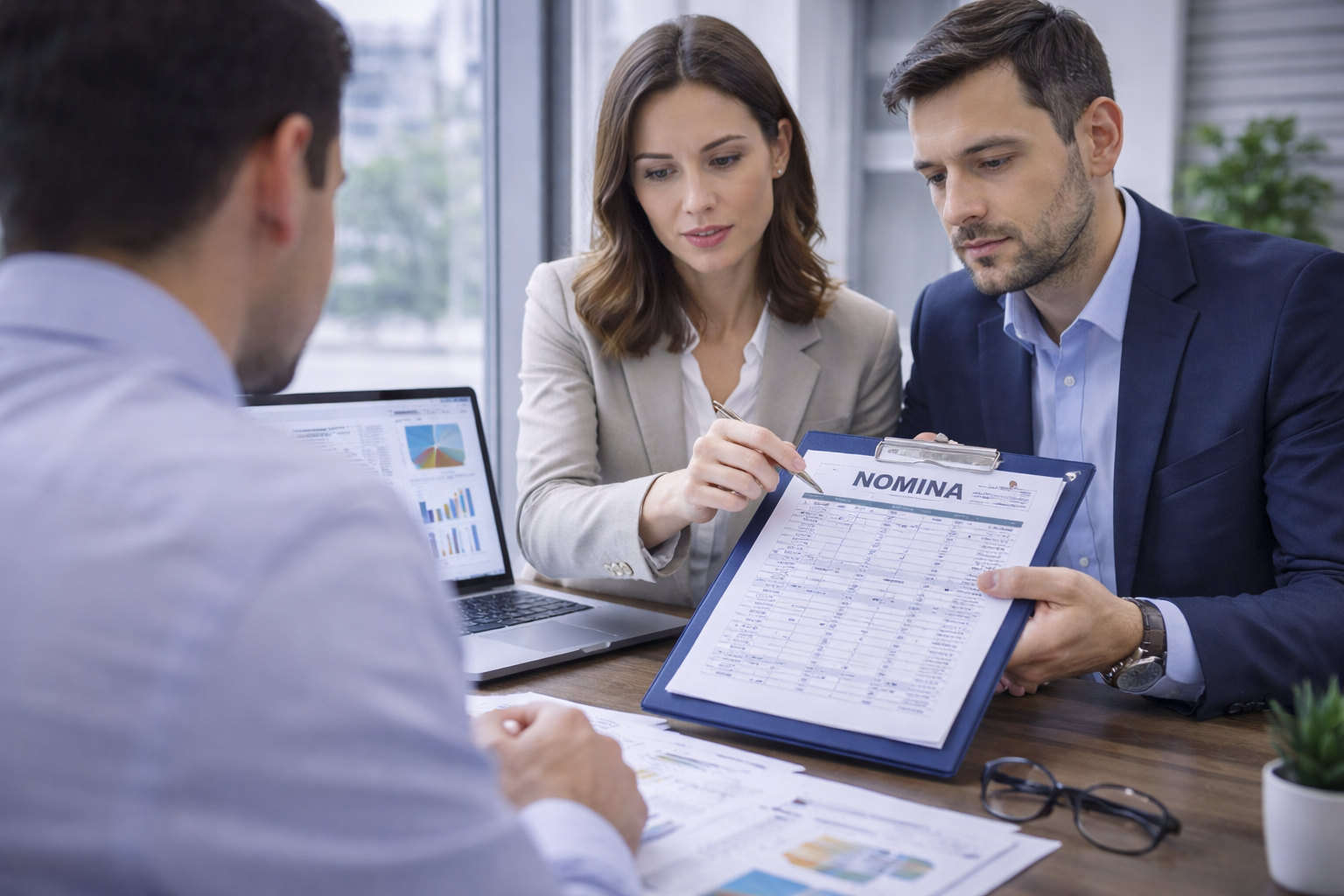 Equipo auditor revisando información de nómina y seguridad social durante un proceso de auditoría laboral.