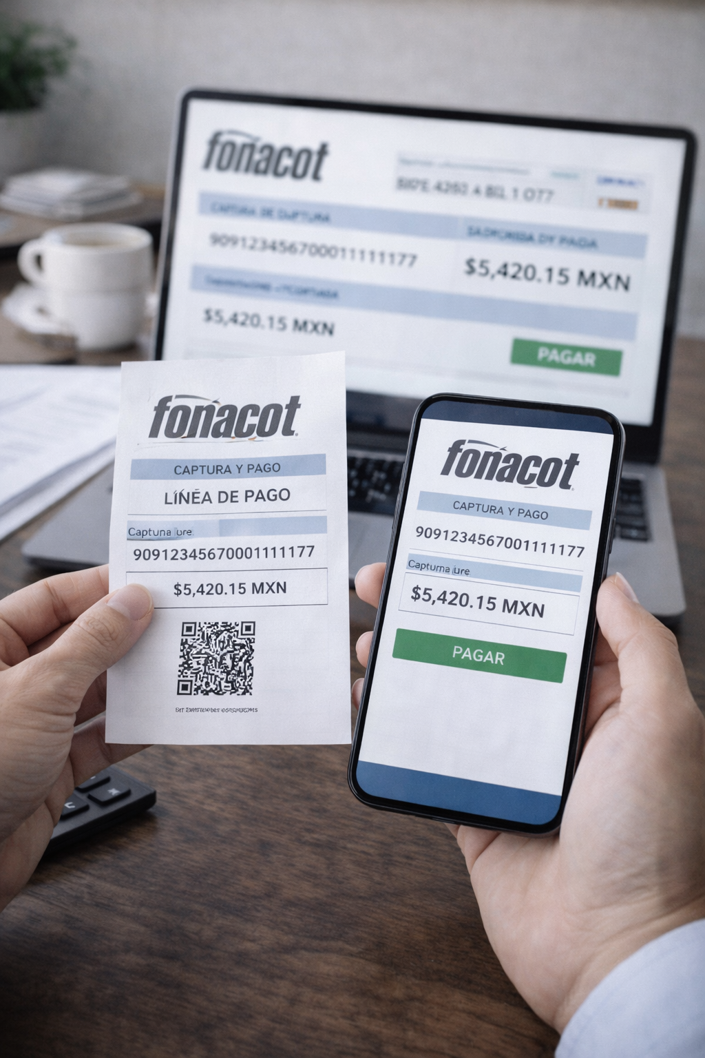 Captura y elaboración de líneas de pago FONACOT para cumplimiento patronal.