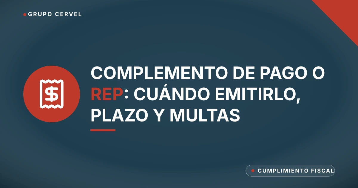 Ilustración con recibo y flecha de cobro sobre el complemento de pago del CFDI — Grupo CerVel